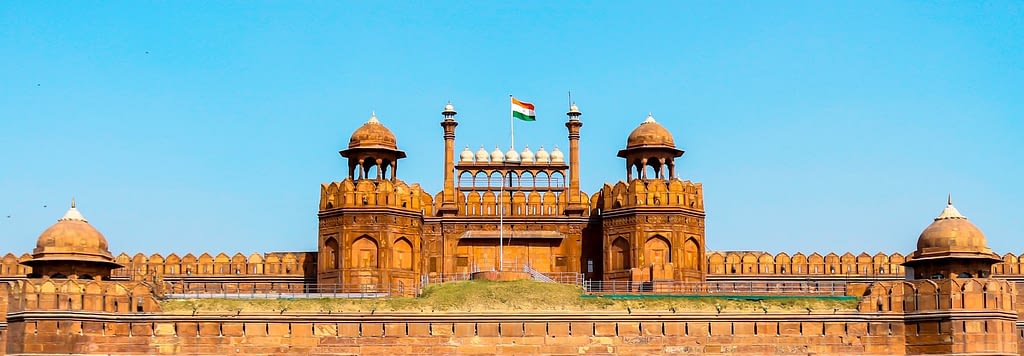 Red Fort and Chandni Chow  in New Delhi 